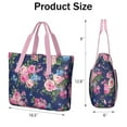 thumbnail image 3 of Tote Bag for Women - Pioneer Flower Shoulder Bag - Large Utility Work Duffle Bag with Zipper Handbag for Travel, Work, Sprots, 3 of 5