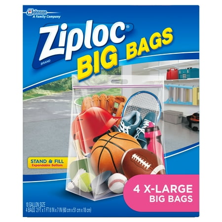 Ziploc Big Bags Xl Double Zipper 4 Ct Walmart Com Walmart Com