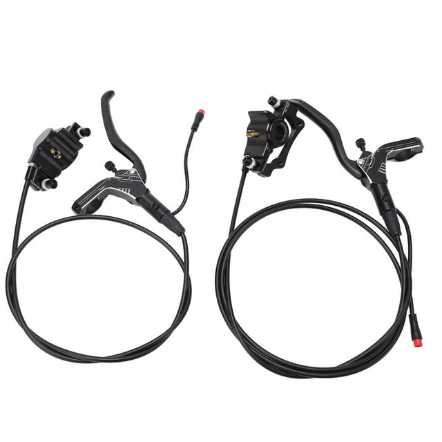 Hydraulic Disc Brake Assembly, Power Cut Off Type Bike Disc Brake Set Powerful for Electric Bikes Black,Red