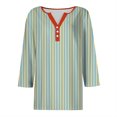 thumbnail image 4 of GYUJNB 3/4 Length Sleeve Womens Tops Button Down Summer Henley Neck T Shirts Plus Size Blouses, 4 of 5