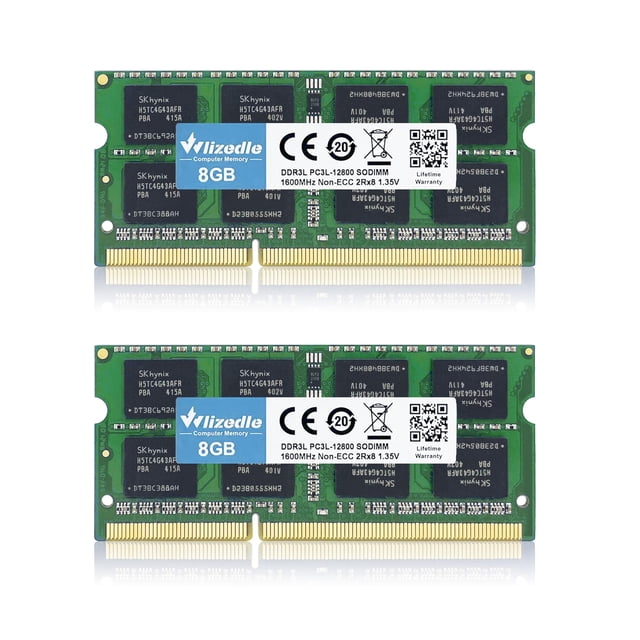 Kit RAM Wlizedle DDR3/DDR3L para ordenador portátil de 16 GB (2 x 8 GB) 1600 MHz