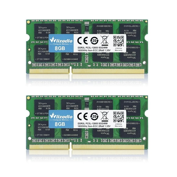Kit RAM Wlizedle DDR3/DDR3L para ordenador portátil de 16 GB (2 x 8 GB) 1600 MHz