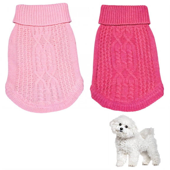TELOLY 2Pcs Cat Sweater,Polyester Dog Coats for Medium Dogs,Dog Sweater,Multicolor1,M