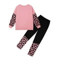 thumbnail image 3 of GYRATEDREAM Girls Clothes Leopard Patchwork Sweatshirt Elastic Waist Sweatpants with Pockets 2PCs Girls' Clothing Sets 6-14T, 3 of 9
