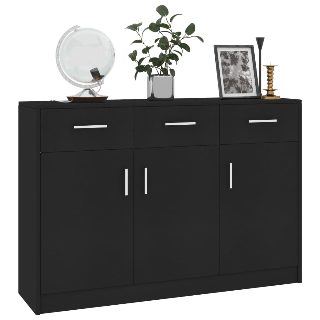Kepooman Modern Buffet Cabinet with 3 Doors and 3 Drawers, Storage Sideboard Cabinet for Kitchen, Black Kepooman Modern Buffet Cabinet with 3 Doors and 3 Drawers, Storage Sideboard Cabinet for Kitchen, Black