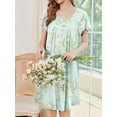 thumbnail image 2 of Avidlove Women Plus Size Nightgows Short Sleeve House Dress Floral Print Sleepshirt with Pocket Sleepwear, 2 of 4