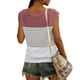 thumbnail image 3 of Gibobby Mujeres Manga de Cap Tank Tops Verano V cuello Casual de ajuste suelto camisas de Plain BASIC Blouse(Rosa caliente,CH), 3 of 5