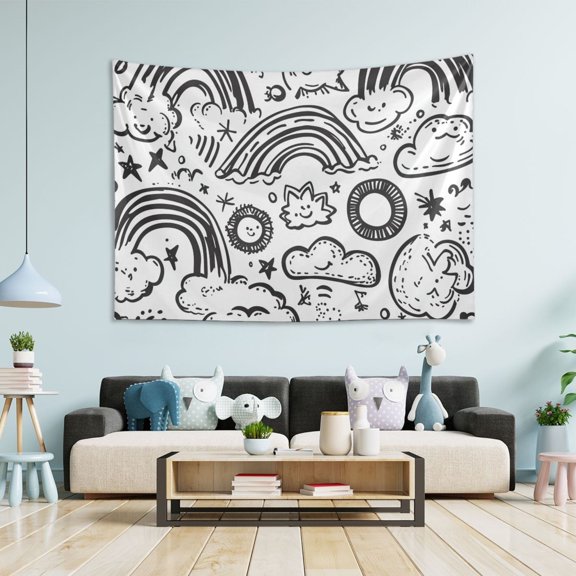 Yayeee Tapestry Wall Hanging for Bedroom 60" x 40" Living Room Home Wall Art Decor, Rainbows