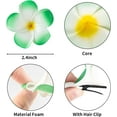 thumbnail image 3 of 50Pcs 2.4" Foam Hawaiian Frangipani Artificial Plumeria Flowers Hat Hair Clips for Party Beach Vacation Home Wedding Decoration(Green), 3 of 4