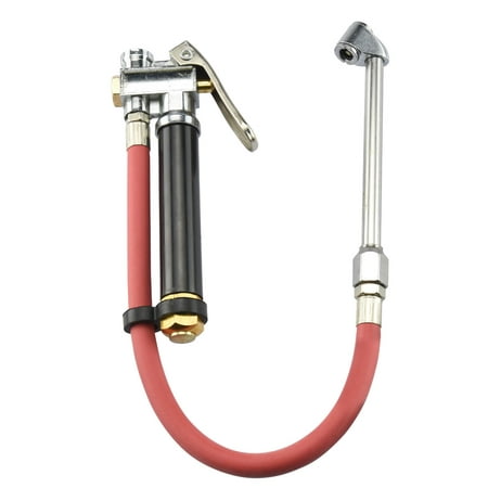 Air Tire Pressure Filler Fill Inflator with Gauge Dual Chuck Compressor Hose (Best Air Pressure For Tires)