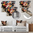 thumbnail image 4 of Designart "Grunge Collage of Woman in Red I" Fashion Wall Art - Glam Red Fashion Woman Living Room Canvas Art, 4 of 6