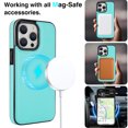 thumbnail image 3 of Allytech Luxury PU Leather Case for iPhone 13 Pro, Strong Magnet Compatible with MagSafe, Slim & Lightweight, Soft TPU Bumper Shockproof Anti-Fingerprint Cover Support Wireless Charging, Green, 3 of 7