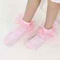 thumbnail image 6 of Baby Girls Cotton Double Lace Turn Cuff Socks with Big Ruffles for Infant Toddlers and Kids, 6 of 6
