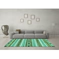 thumbnail image 3 of Ahgly Company Indoor Rectangle Abstract Turquoise Blue Modern Area Rugs, 2' x 4', 3 of 4