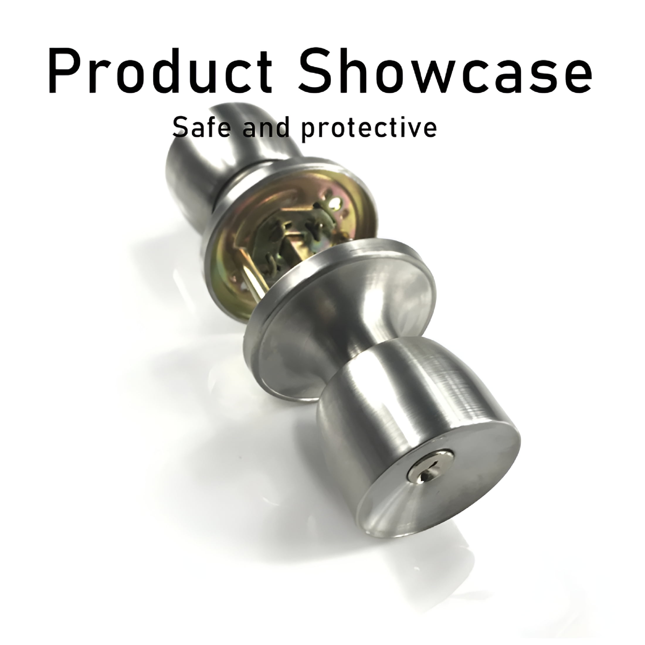 FACEGA Door Lock,Door Handle with Key,Emergency Release Hole Door Knob with Lock for RVs and Mobile Homes