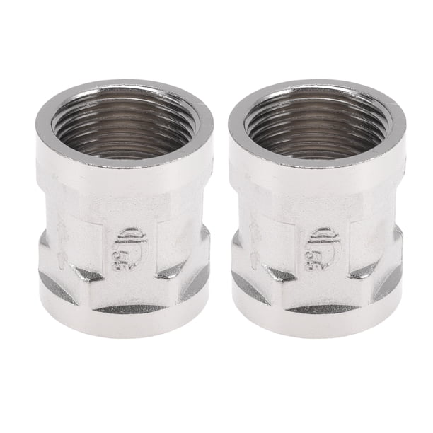 Accesorios de tubería de cobre electrochapado Unique Bargains 3/4" hembra adaptador de rosca hembra recta 1.41" 2 piezas