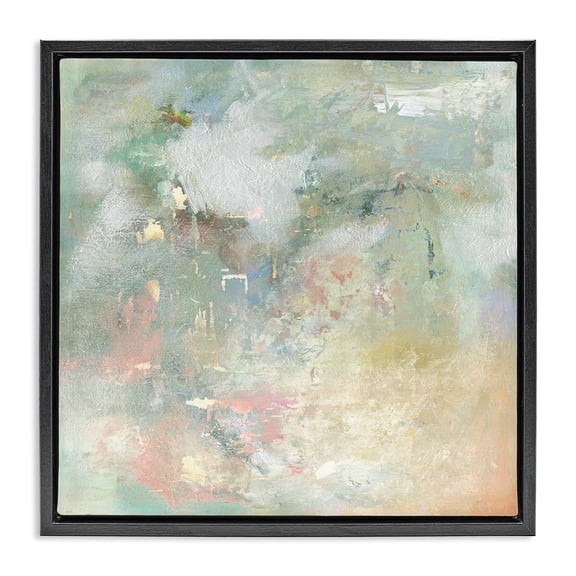 Stupell Industries Contemporary Ethereal Brushstroke Harmony Black Floating Frame Canvas Art, 18 x 18, by Carol Robinson