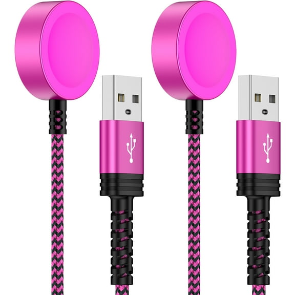 For Samsung Watch Charger,2pack 3FT Magnetic Wireless Portable Samsung Watch Charger Stand Adpapter Plug Dock Type C Super Fast Pad Cord Usb A Samsung Galaxy Watch Charger Fast Charging,Rose
