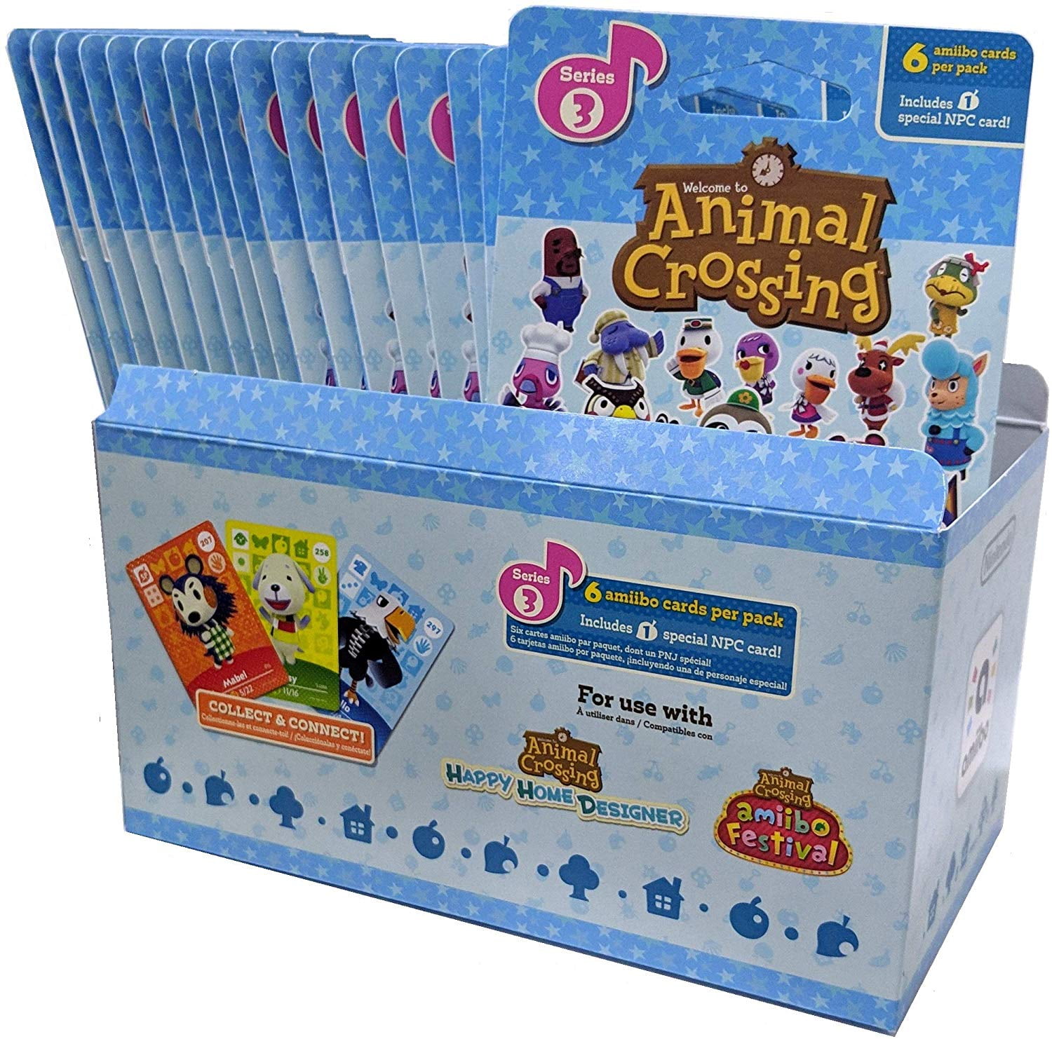 Animal Crossing Amiibo Cards Series 3 â?? Full box (18 Packs) (6 Cards Per  Pack/108 Cards) 