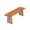 Brown,Teak, variant on Teak Finish Grey Wicker Bench for Outdoor Dining, Acacia Wood Patio Seating 57L x 14.5W x 18H Inches