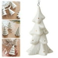 thumbnail image 2 of HCTSHG Lighted Ceramic Christmas Tree, White Tabletop Xmas Figurines with Lights, Holiday Decor for Home, White Christmas Themed Decorations, 2 of 9