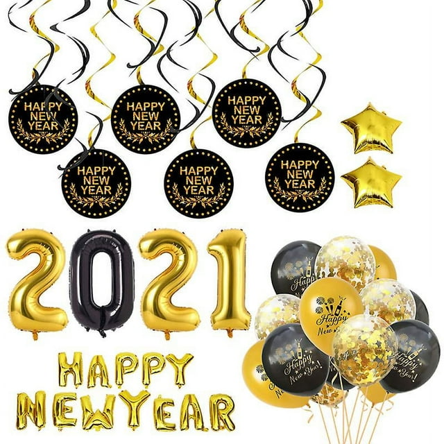 60 globos de feliz año nuevo.