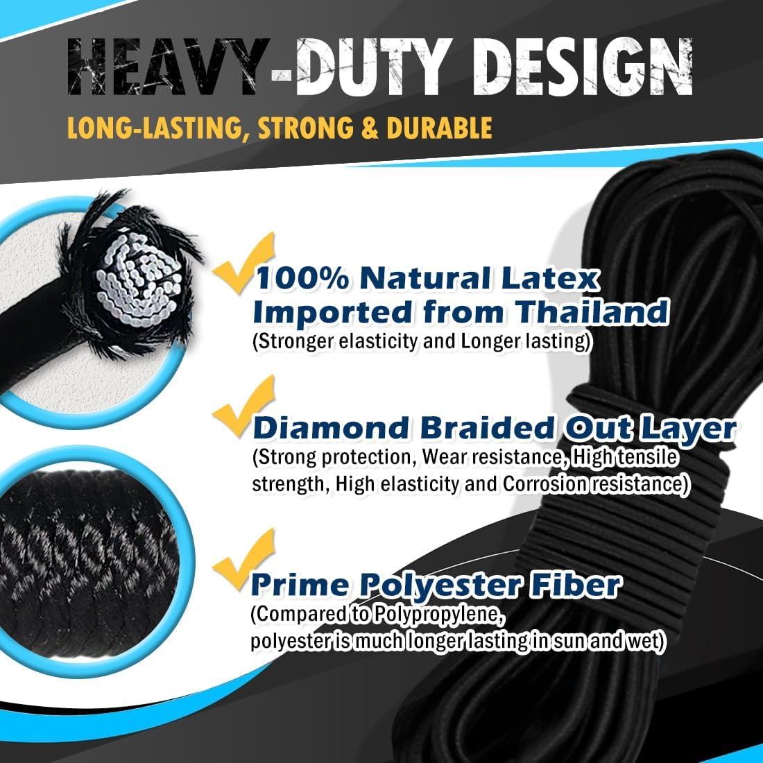 MKEUDQ-PerkHomy Bungee Shock Cord Rope Marine Grade Heavy Duty Polyester Bungie Elastic Stretch String for Kayak Strap Tarp Tie Down Canopy Boating Camping Tent Crafting Patio ��Red-3/16 x 25'��