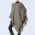 thumbnail image 4 of Women Poncho Sweater V Neck Solid Knit Pullover Cape Lightweight Shawl Elegant Wrap with Fringes for Women Scarf with Sleeves for Women plus Womens Neck Scarf Shorts Women Warm Shawl Blanket, 4 of 6