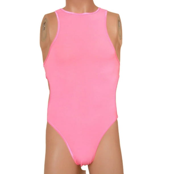 Mens Sleeveless Stretch Underwear Ice Silk Stretch Bodysuit Leotard Sports One Piece Slim Fit Jumpsuit Walmart Com