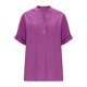 thumbnail image 5 of TaTaai V Neck Pa Button Down Short Sleeve Tees for Women 2026 Casual Loose Fit Solid Color Blouse Soft Polyester Summer Daily Top Gift, 5 of 8