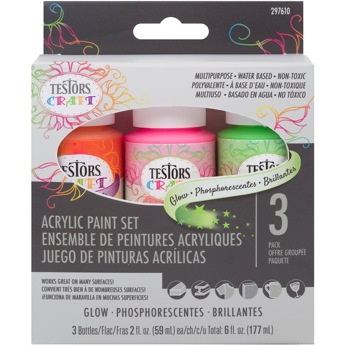 Testors Craft Acrylic Paint Set 3/PkgGlow