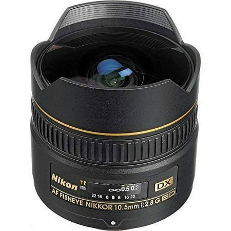 Nikon AF DX NIKKOR 10.5mm f/2.8G ED Fixed Zoom Fisheye Lens with Auto Focus for Nikon DSLR Cameras International Version (No warranty)