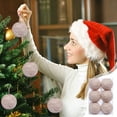 thumbnail image 2 of 6 Piece Soft Wool Wrapped Foam Christmas Tree Decor Set - Cozy Textured Ornaments for Festive Joy Atmosphere 6cm, 2 of 6