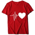 thumbnail image 3 of Women's Short-Sleeved Shirt Valentine's Day Print Tees Tops, 3 of 8