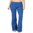 thumbnail image 3 of SNNROO Womens & Plus Stretch Cotton Fold-Over High Waist Bootcut Workout Flared Yoga Pants, 3 of 4