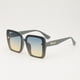 thumbnail image 3 of Gafas de sol para mujer con montura grande cuadrada con polvo brillante, gafas a prueba de rayos UV, gafas de sol lisas con color degradado, 3 of 5