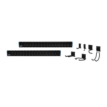 HART 12-Piece Garage Storage Rail Starter Kit, Compatible with HART Storage and Standard Peg Hooks, New Condition