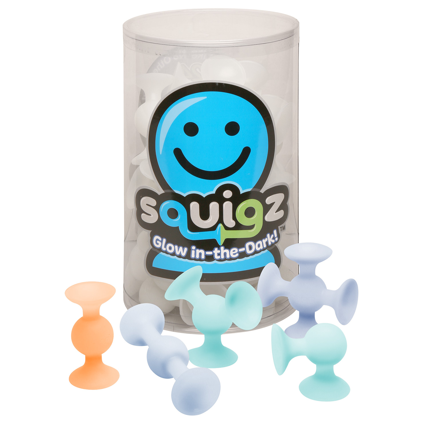 Fat Brain Toys Squigz GlowintheDark Suction Toy BPAFree 24 Piece
