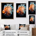 thumbnail image 4 of Designart "Tangerine Clownfish Depiction I" Coastal Coral Under Water Floater Framed Canvas Art Print, 4 of 5