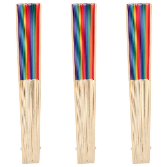 COSMOBETTY 3Pcs Delicate Hand Fan Portable Foldable for Wedding Decorations Stage Show Summer Hot Days 15.0X8.3X0.2in