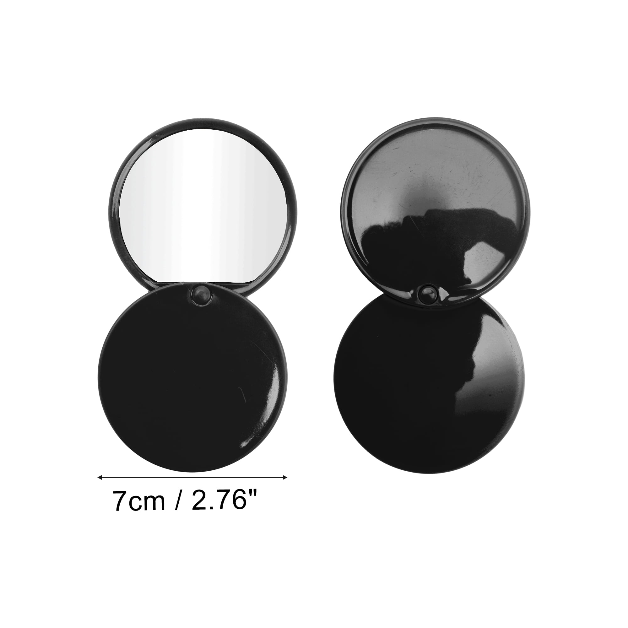 Unique Bargains 1Pc Round Cosmetic Mirror Compact Mirror for Business Black