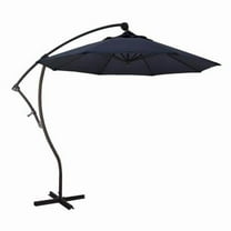 California Umbrella  9 ft. Bayside Series Crank Lift Aluminum Cantilever Umbrella, Navy Blue Olefin