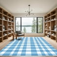 thumbnail image 2 of ODIKA 8'x10' Machine Washable Non-Slip Area Rug, Handwoven Cotton Sky Gingham Design High Traffic Rug, Blue, 895762, 2 of 7