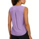 thumbnail image 4 of Tops Casuales sin Mangas para las Mujeres Color Sólido Cuello Redondo Suéter Blusa, las Señoras Tops sin Mangas Y Blusas Suaves Respirables Primavera Verano, 4 of 7