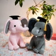 thumbnail image 3 of Soumake Graduation Hat Elephant Plush Toy Sitting Elephant Plushie Stuffed Animal Doll Pillow Home Office Bedroom Decoration Kids Adults Christmas Birthday Gift, 3 of 7