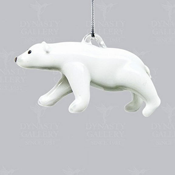 Hand Crafted Glass Christmas Tree Ornament or Figurine, Polar Bear