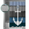 thumbnail image 3 of Small Stall Shower Curtain 36x72 Inch Narrow Half Size Blue Nautical Anchor Bath Curtains Bathroom Decor Rustic Distressed Wood Grain Waterproof Fabric Shower Curtain Set with Hooks 36 Inch, 3 of 6