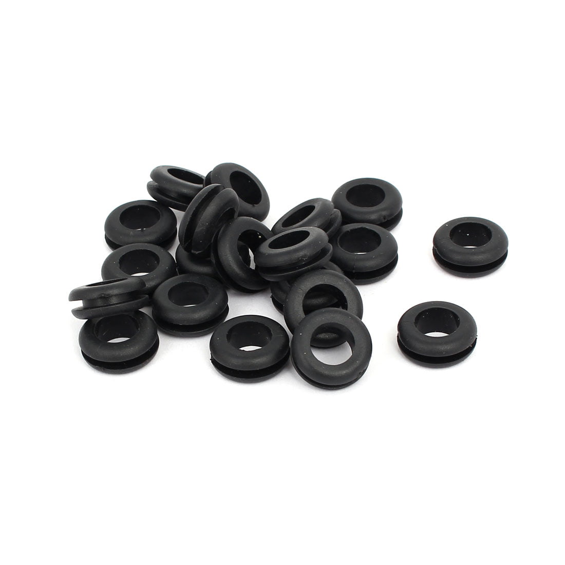 X AUTOHAUX 25pcs 27mm Rubber Grommet Eyelet Ring Gasket Double Side O Ring Electric Cable Protector Black for Car 