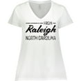 thumbnail image 3 of Inktastic From Raleigh North Carolina in Black Distressed Text Women's Plus Size V-Neck T-Shirt, 3 of 5
