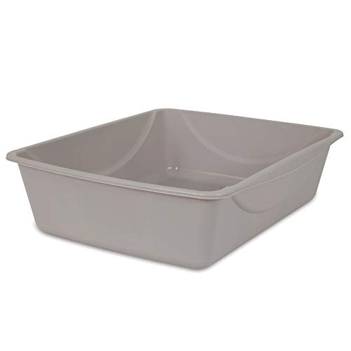Petmate Basic Open Top Cat Litter Pan, Large Gray photo 7